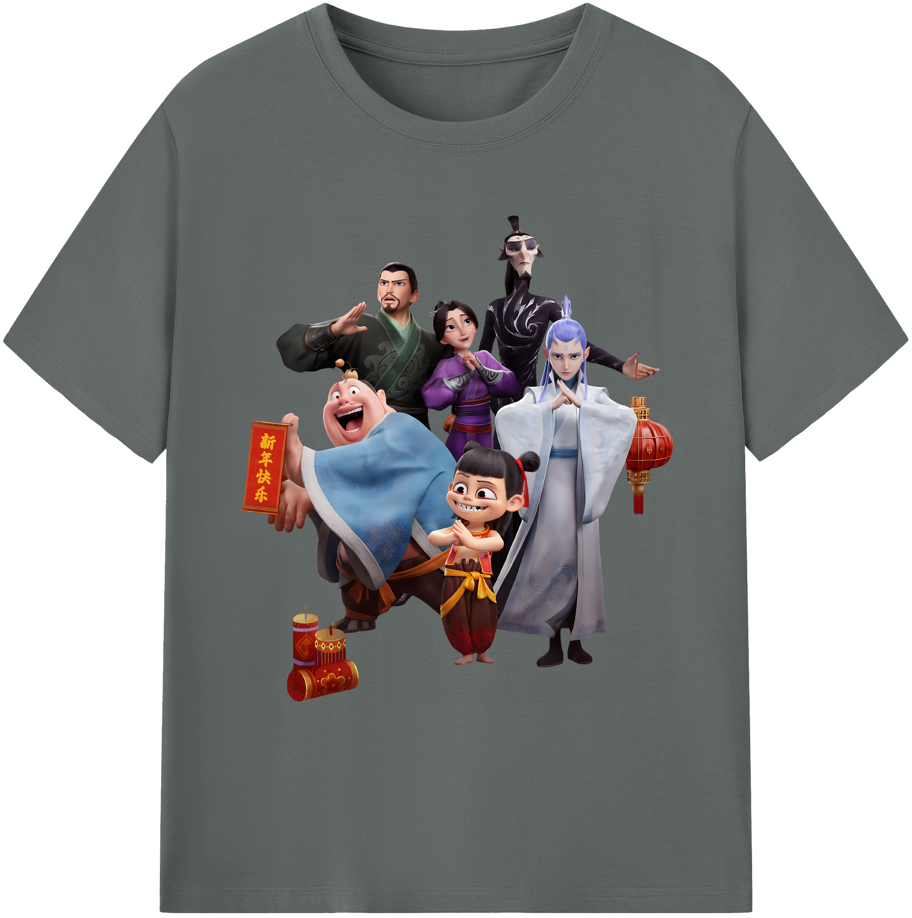 （画像用） Ne Zha 2 ナタ 魔童の大暴れ 綿100％ メンズ半袖Tシャツ｜肌触りやわらか＆通気性